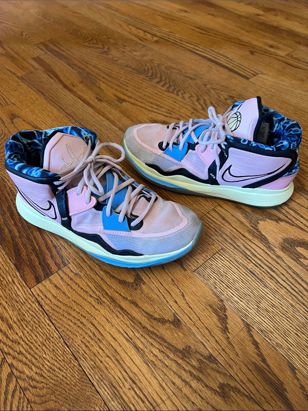 kyrie nike infinity valentines day pink blue yellow basketball shoes